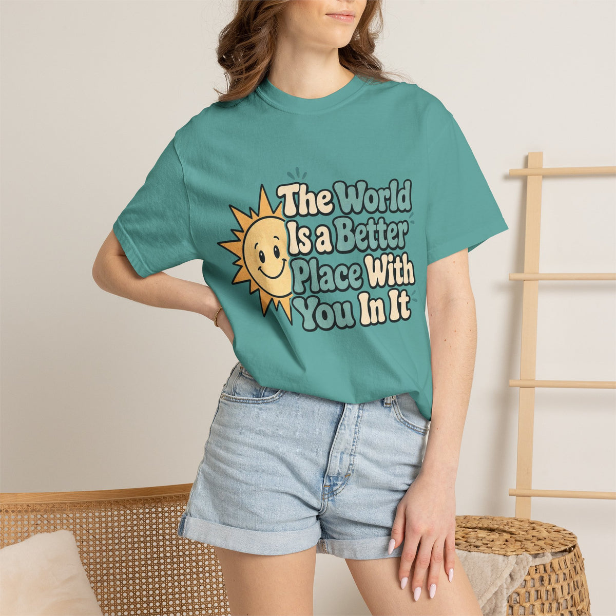 "The World Is a Better Place..." Retro Sun Tee